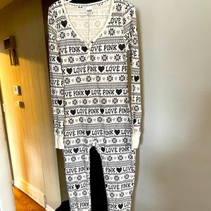 Love pink onesie flannel pj